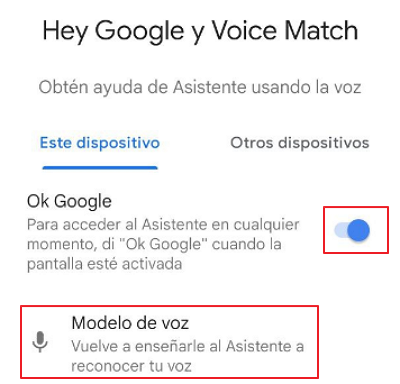 OK Google en Android paso 6
