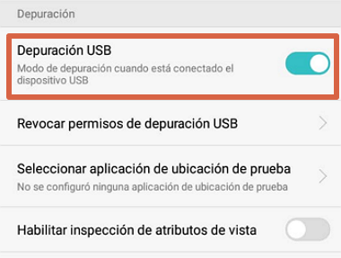 Cómo activar depuración USB en el móvil