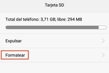 Como formatear la tarjeta de memoria desde el teléfono paso 5