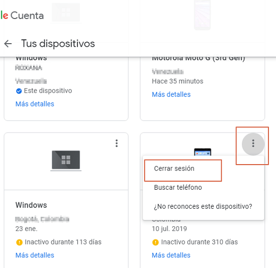 Eliminar cuenta de Google desde la web paso 5