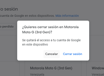 Eliminar cuenta de Google desde la web paso 6