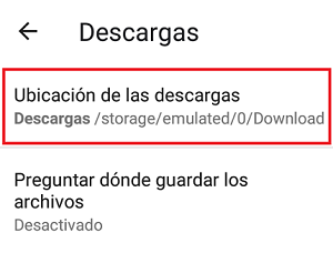 Cambiar las carpetas de descarga de forma directa paso 4.