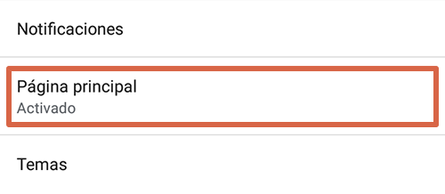 Cómo eliminar páginas que se abren solas en Google Chrome Android Página principal paso 3