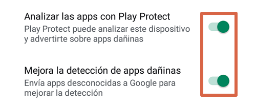 Cómo eliminar páginas que se abren solas en Google Chrome Android activando Play Protect paso 4