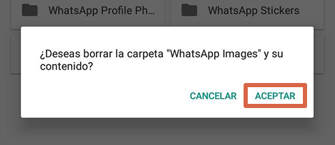 Cómo liberar espacio en Android borrando archivos de WhatsApp paso 7
