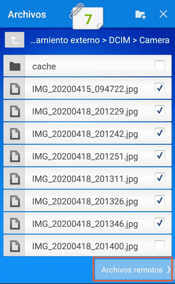Transferir archivos con TeamViewer desde Android al ordenador paso 8.