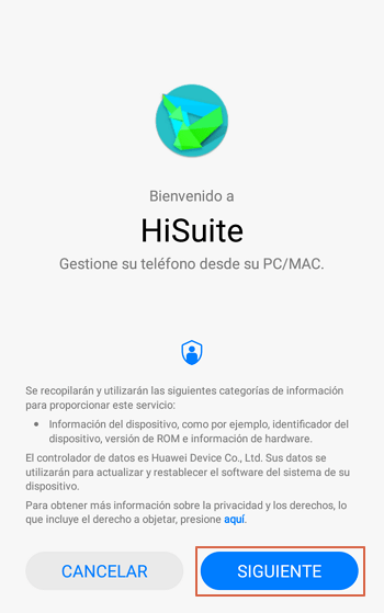 Transferir archivos desde Android al ordenador usando app oficial HiSuite paso 5