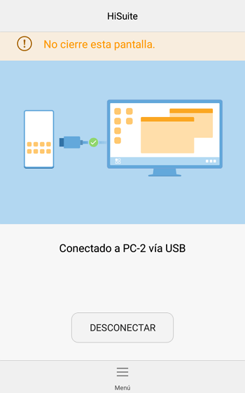 Transferir archivos desde Android al ordenador usando app oficial HiSuite paso 8