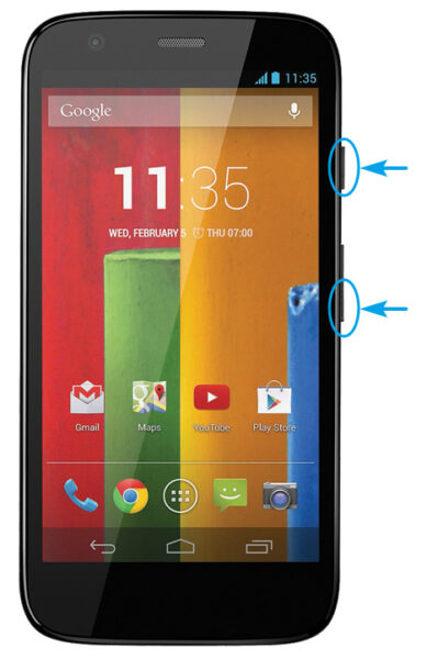 Formatear o reestablecer motorola moto g play plus botones