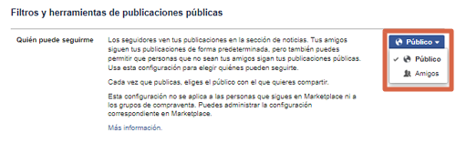 Activar los seguidores en Facebook versión clásica paso 4