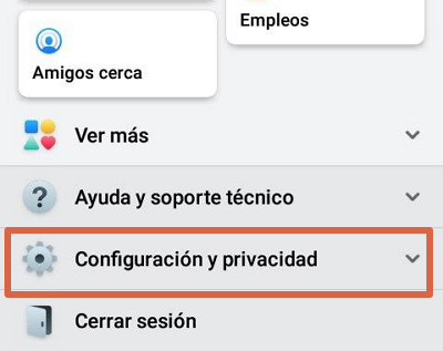 Activar seguidores en la app de Facebook paso 2