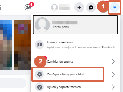 Activar seguidores en la nueva versión de Facebook paso 1 y 2