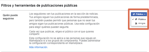 Activar seguidores en la nueva versión de Facebook paso 5