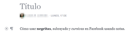 Cómo usar negritas y cursivas en notas de Facebook paso 5