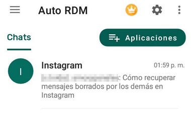 Cómo visualizar mensajes borrados de Instagram usando Auto RDM