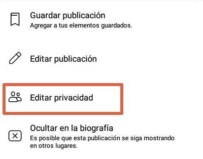 Configurar privacidad en publicaciones de Facebook paso 2