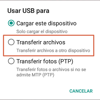 Cómo transferir archivos desde el teléfono a la PC paso 2
