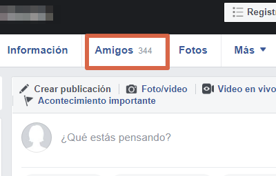 Saber quién te sigue en Facebook paso 1