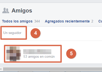 Saber quién te sigue en Facebook paso 4 y 5
