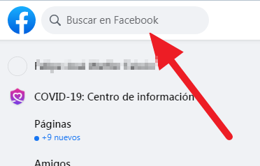 Barra de búsquedas de Facebook