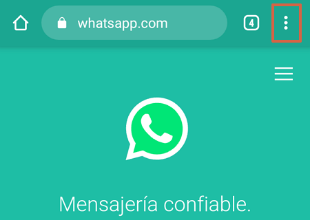Cómo tener WhatsApp en una Tablet Android usando WhatsApp Web paso 2