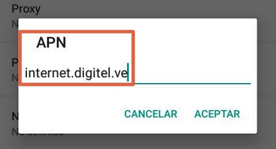 Configurar APN de Digitel en Android paso 5