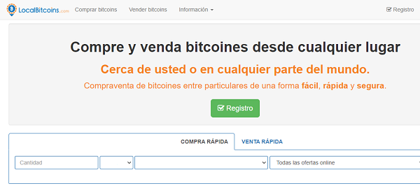 Aplicaciones para vender Bitcoins.LocalBitcoins