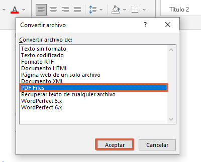 Guía para convertir .pdf a .docx. Con Microsoft Word. Paso 3