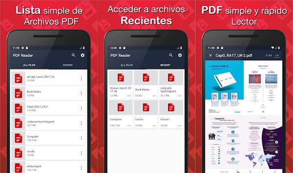 Lector PDF gratuito. Aplicaciones para Android. Sencillo PDF Lector