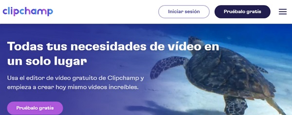 Sitios Web para comprimir vídeo. ClipChamp